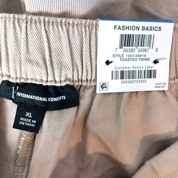 INC High Rise Button Fly Shorts Toasted Twine NWT Relaxed Fit Size XL - Picture 5 of 6